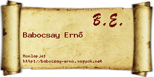 Babocsay Ernő névjegykártya
