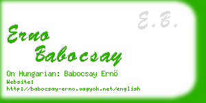 erno babocsay business card